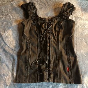 Tripp NYC black corset Zipper/lace up corset
